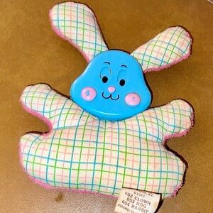 Fisher-Price Soft Shakes Rabbit Bunny Rattle Plush Stuffed 654 Animal Toy 1982